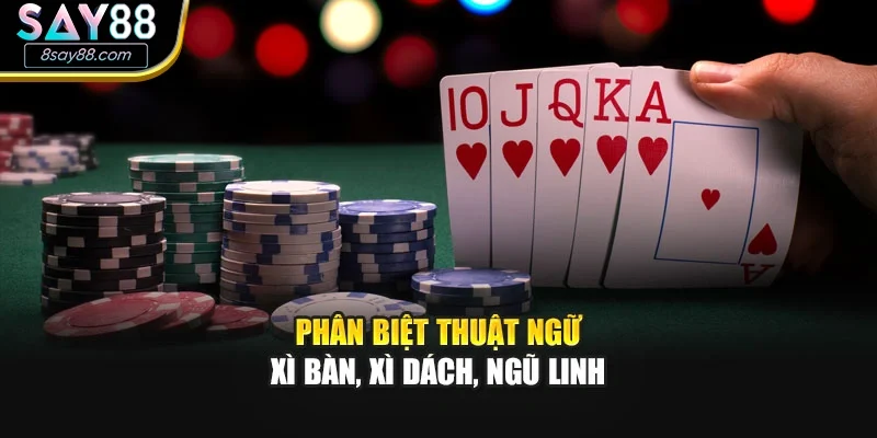 Phân biệt thuật ngữ Xì bàn, Xì dách, Ngũ linh